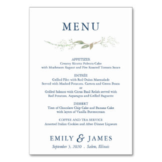 Tarjeta de menú Gypsophila Wreath