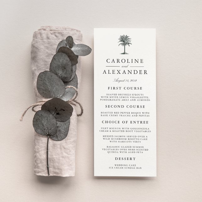 Tarjeta de menú Habana Palm Boda (Subido por el creador)