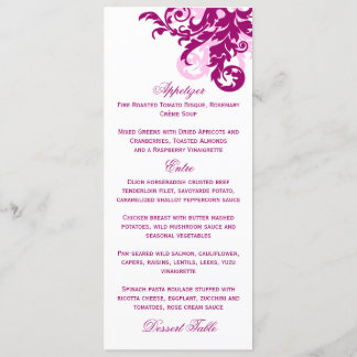Tarjeta de menú Magenta Flourish