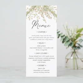Tarjeta de menú Magnifica Floral Boda de cena