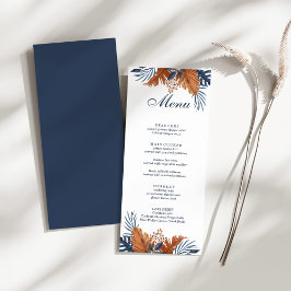 Tarjeta de menú Midnight Blue Monstera