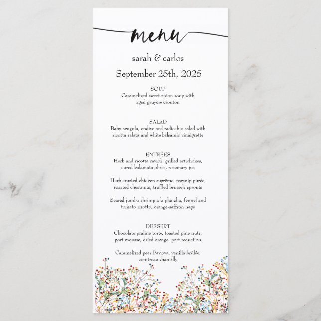 Tarjeta de menú minimalista elegante (Anverso)