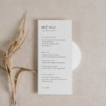 Tarjeta de menú Minimalista para casamiento de tip<br><div class="desc">Diseñada para coordinar con nuestra colección Minimalista All In One, esta tarjeta de menú casera personalizada presenta un diseño limpio y sencillo, con un tipo de letra simple. Para una personalización más avanzada de este diseño, por ejemplo, cambiar el diseño, el tamaño de letra o el tamaño del texto, haga...</div>