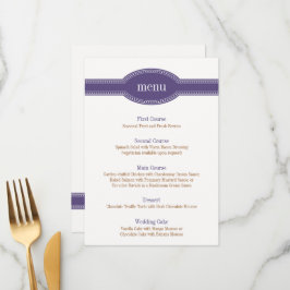 Tarjeta de menú morado, colección de Bodas de Caro