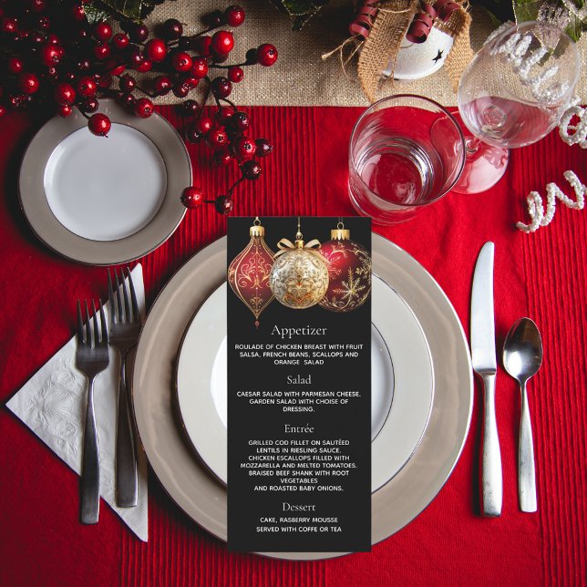 tarjeta de menú navidades fiesta dorado negro rojo (Subido por el creador)