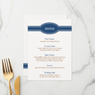 Tarjeta de menú Navy, colección de Bodas Caroline