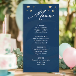 Tarjeta de menú para Baby Shower de Estrellas y Lu