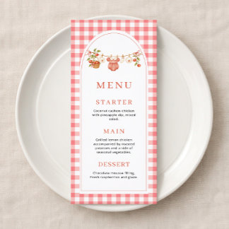 Tarjeta de menú para baby shower La niña de nuestr
