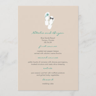 Tarjeta de menú para Bodas de Mr & Mrs Hibiscus Fl