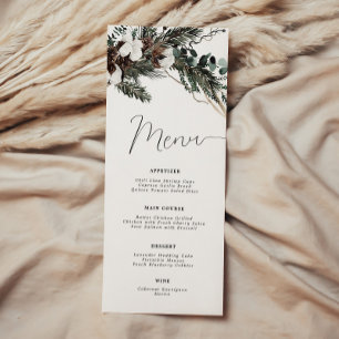 Tarjeta de menú para Bouquet Winter Greenery