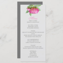 Tarjeta de menú Peonies