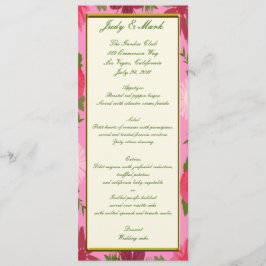 Tarjeta de menú Personalizado de flores rosas