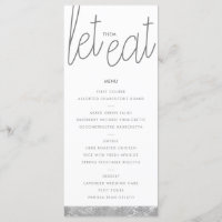 Tarjeta de menú Personalizado de pincel plateado m