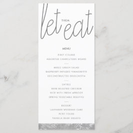 Tarjeta de menú Personalizado de pincel plateado m