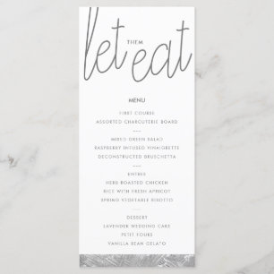 Tarjeta de menú Personalizado de pincel plateado m