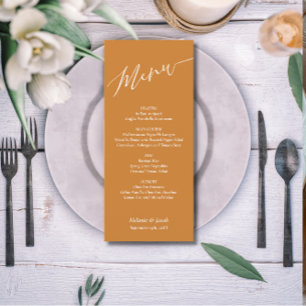 Tarjeta de menú plana Boda de bronce