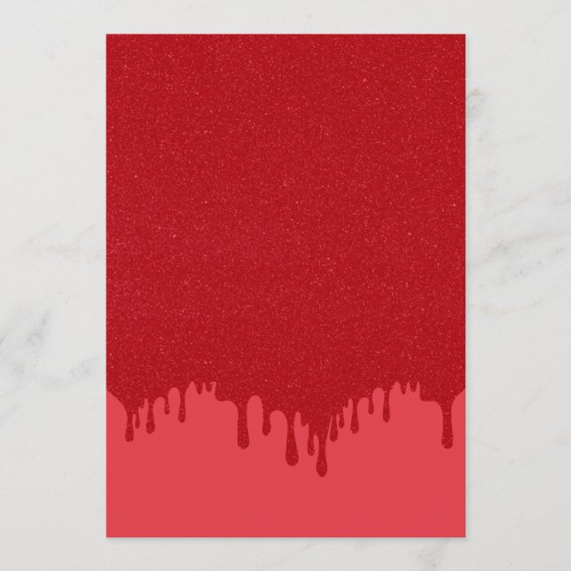Tarjeta de menú plana con textura de goteo rojo de (Anverso)