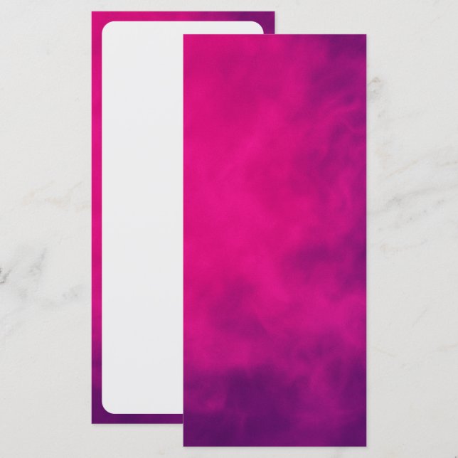 Tarjeta de menú plana de humo rosa neón – Personal (Anverso / Reverso)
