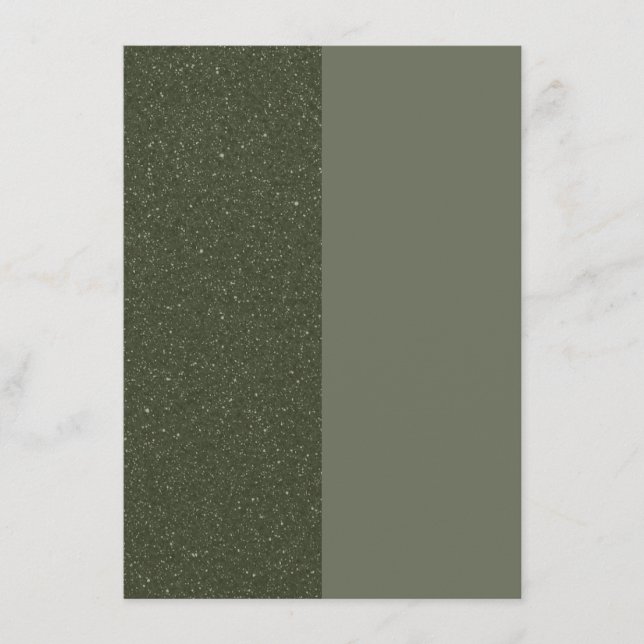 Tarjeta de menú plana de musgo de dos tonos verde  (Anverso)