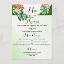 Tarjeta de menú plana Ring Tropical de 4,5" x 6,25
