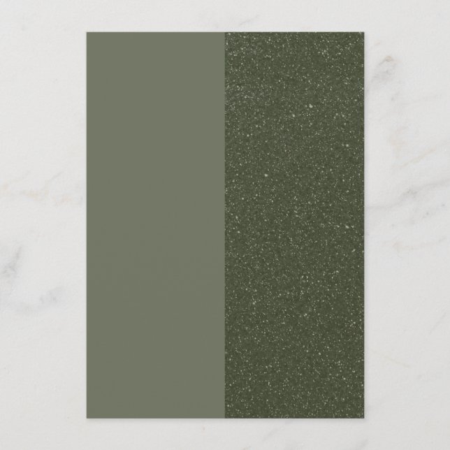 Tarjeta de menú plana verde musgo Split-Right – Pe (Anverso)