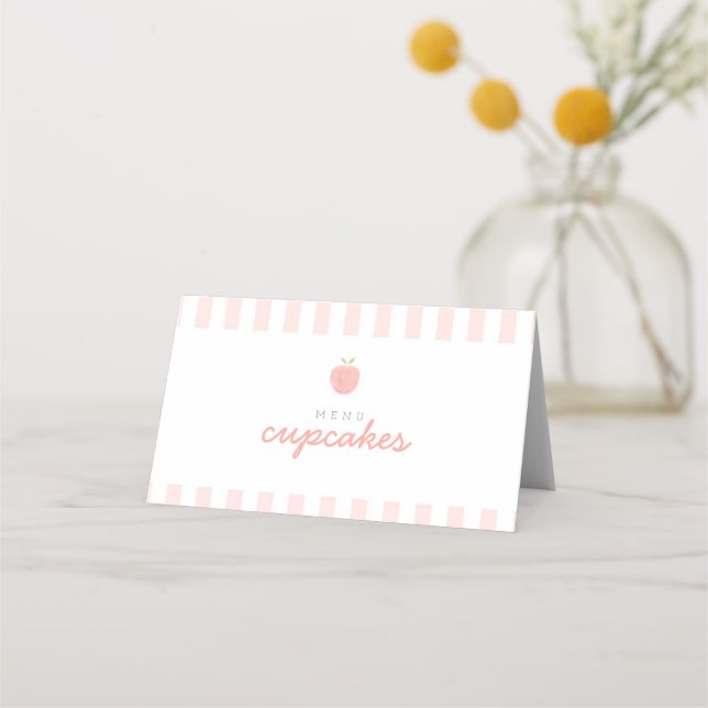 Tarjeta de menú plegado color rosa dulce y pequeño (Anverso)