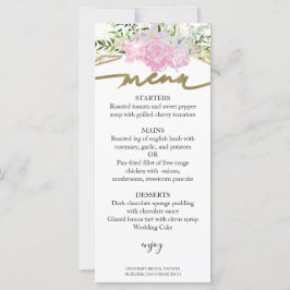 Tarjeta de menú Primavera Bridal Shower - Flor sil