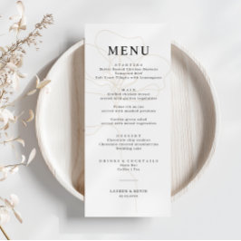 Tarjeta de menú Rosa ilustrada para Bodas