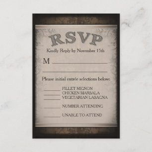 Tarjeta de menú RSVP 3.5x5 - RSVP Rústica coincide