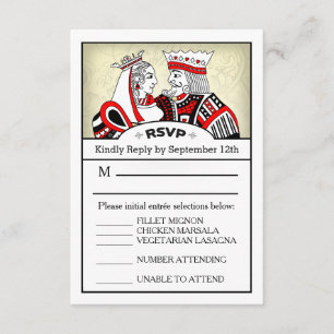 Tarjeta de menú RSVP 3.5x5 - Tarjeta de juego King