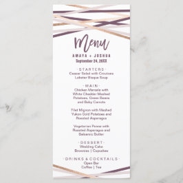 Tarjeta de menú Rubor morado y Streamers dorados R