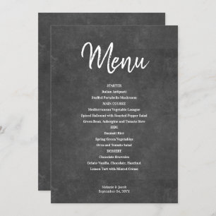 Tarjeta de menú Rustic Black Chalkboard