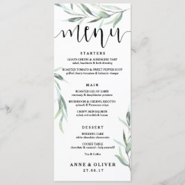 Tarjeta de menú Rustic Eucalyptus Boda