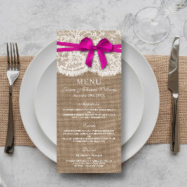 Tarjeta de menú rustica de colección de Bodas de B