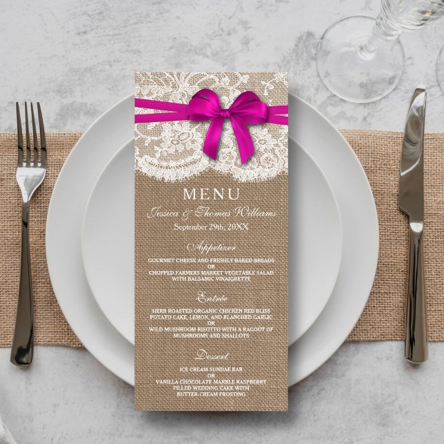 Tarjeta de menú rustica de colección de Bodas de B (Subido por el creador)