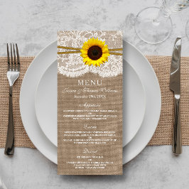 Tarjeta de menú rustica de colección de Bodas de g