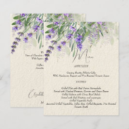 Tarjeta de menú Rústico del boda de lavanda