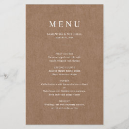 tarjeta de menú Rústico minimalista