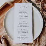Tarjeta de menú S105 del Boda de script mínimo par<br><div class="desc">Nuestra tarjeta de menú incluye guión sofisticado y tipografía clásica para una manera elegante de mostrar opciones de comida en su boda o evento. Este artículo forma parte de nuestra colección de Bodas Sterling S105,  por favor busque en nuestra tienda los artículos que coincidan.</div>