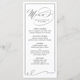 Tarjeta De Menú Sencilla Y Elegante En Blanco Y Ne