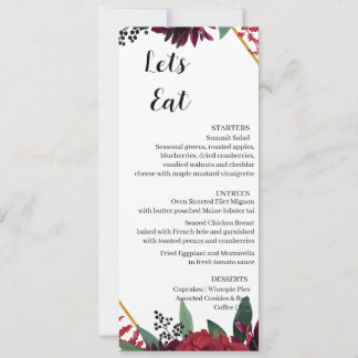 Tarjeta de menú Set 4 moderno