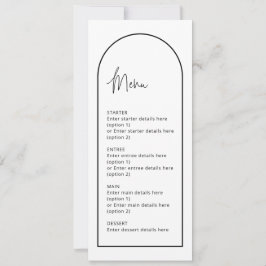 Tarjeta de menú simple del Boda de arco Minimalist