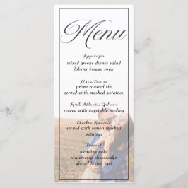 Tarjeta de menú simple del Boda fotográfico Minima