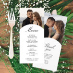 Tarjeta de menú simple y elegante para Bodas fotog<br><div class="desc">Esta carta sencilla y elegante es para la pareja minimalista. Colores que se pueden cambiar para que encajen en cualquier paleta. Simplemente edite usando la herramienta de diseño para realizar los cambios.</div>