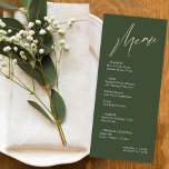 Tarjeta de menú simple y moderna de Boda verde y d<br><div class="desc">Este Sencillo y Moderno Verde y Oro es para la pareja minimalista que ama un poco de color. Colores que se pueden cambiar para que encajen en cualquier paleta.</div>