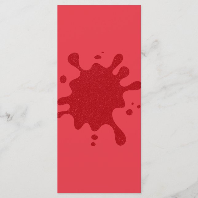 Tarjeta de menú Splat Rojo de Tomate Personalizada (Anverso)