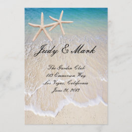 Tarjeta de menú Starfish Beach Wedding