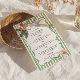 Tarjeta de menú tropical moderno orgánico