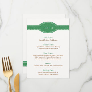 Tarjeta de menú verde, colección de Bodas de Carol