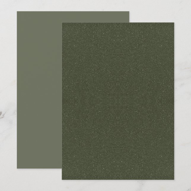 Tarjeta de menú verde musgo texturizado – Personal (Anverso / Reverso)